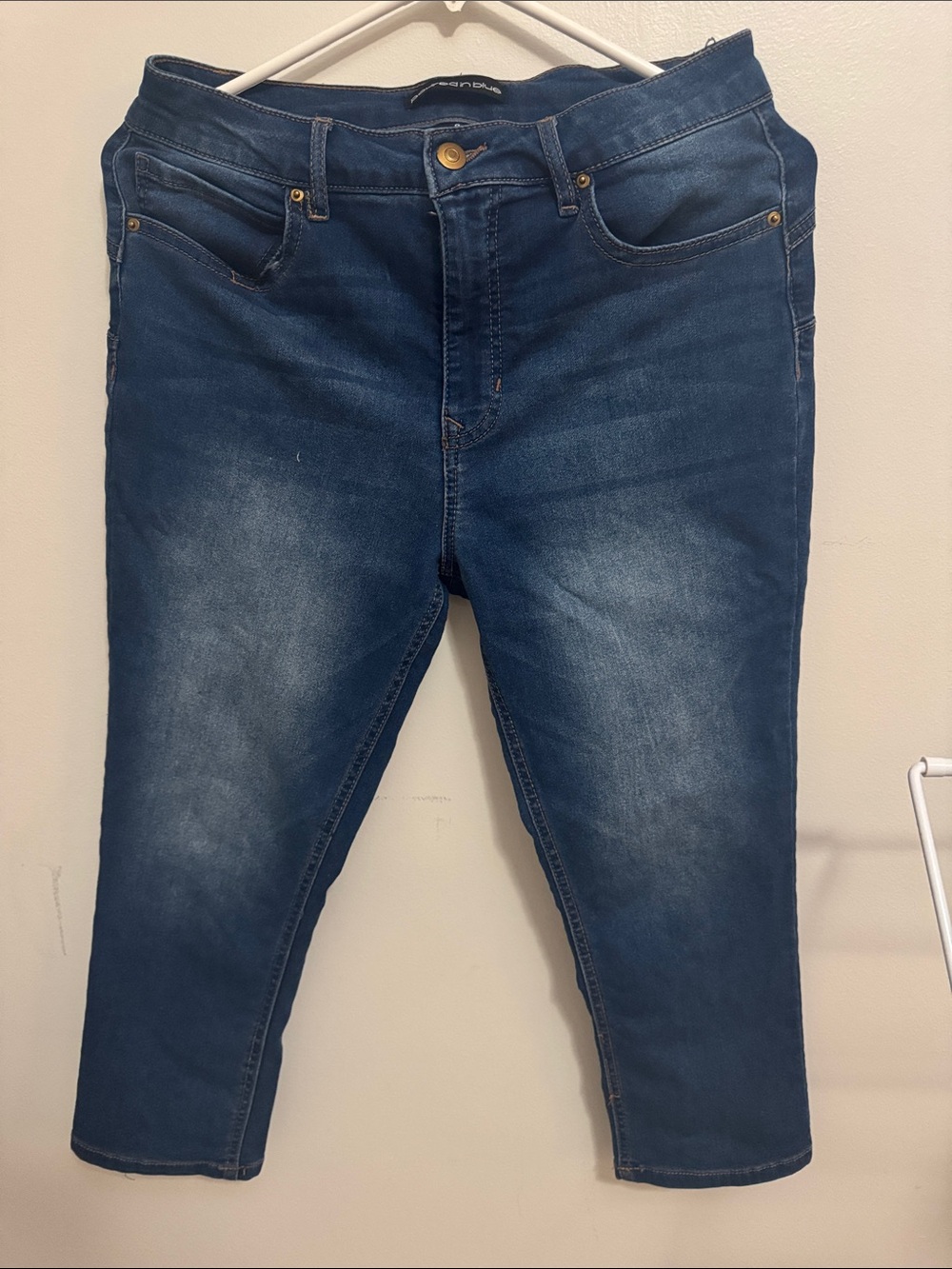 Dark Blue Women's Jeans Capris